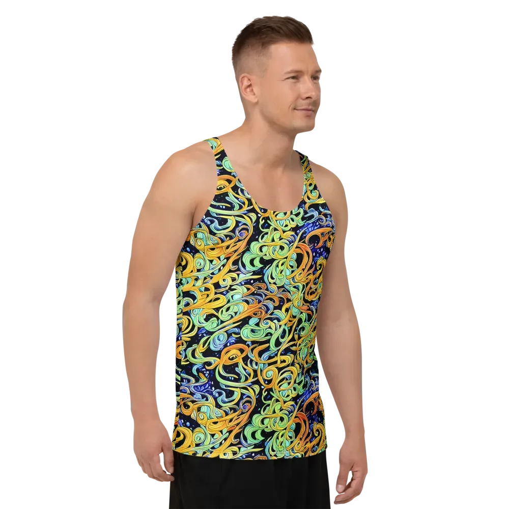 Midnight Ribbons on Men's Tank Top — Right Front