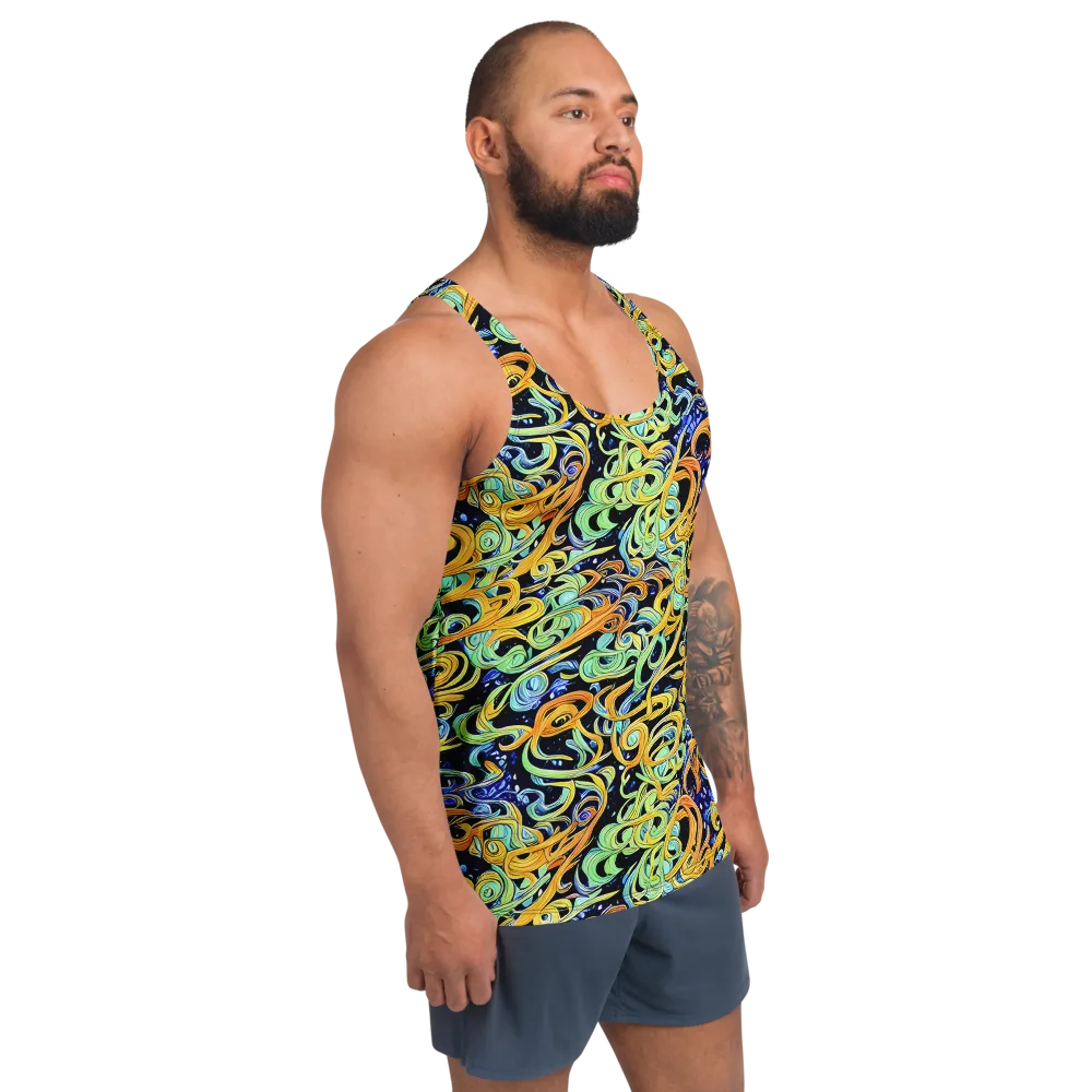 Midnight Ribbons on Men's Tank Top — Right Front