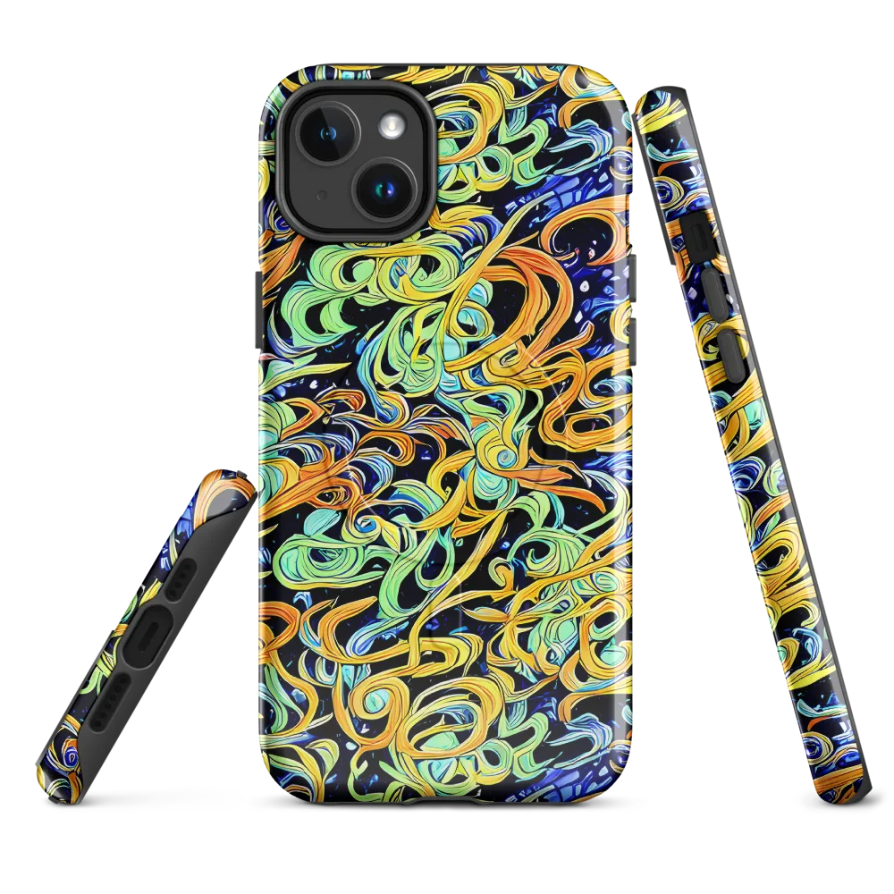 Midnight Ribbons on MagSafe Tough Case for iPhone® — Front