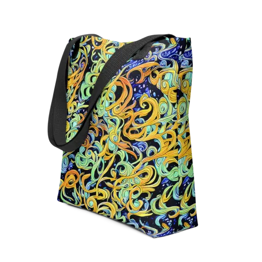 Midnight Ribbons on a Tote Bag