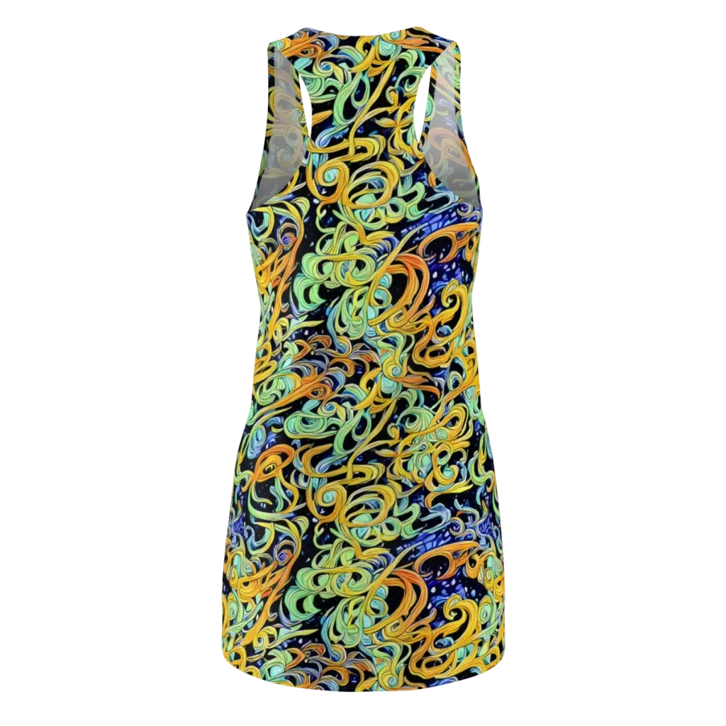 Midnight Ribbons on Racerback Dress — Back