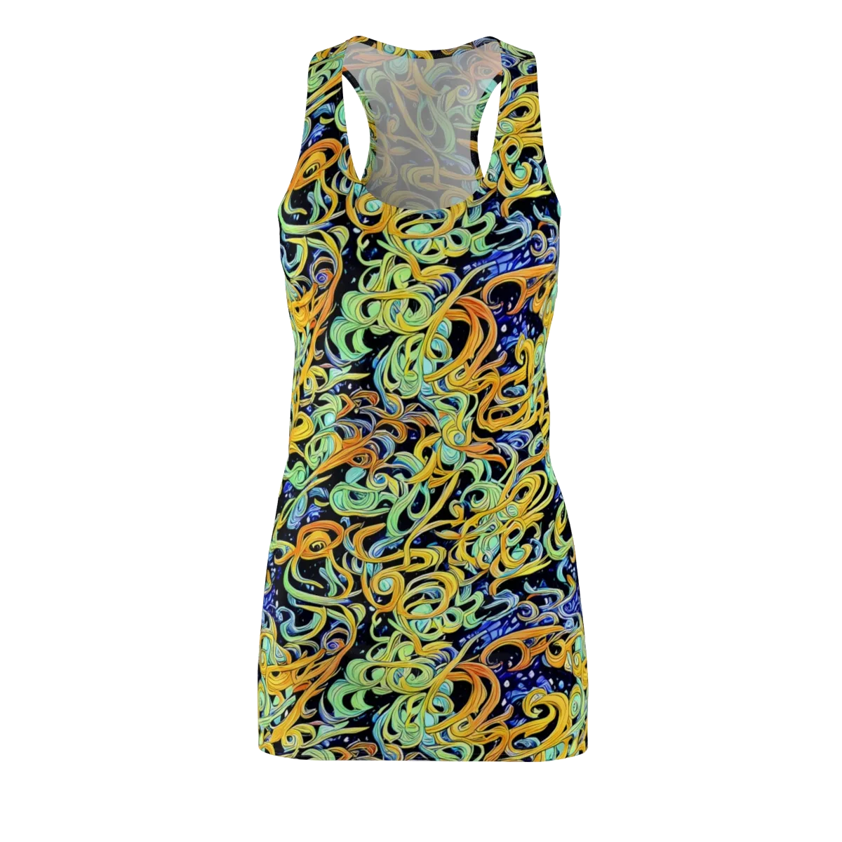 Midnight Ribbons on Racerback Dress — Front