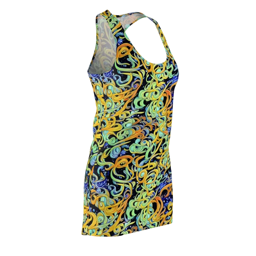Midnight Ribbons on Racerback Dress — Front Side