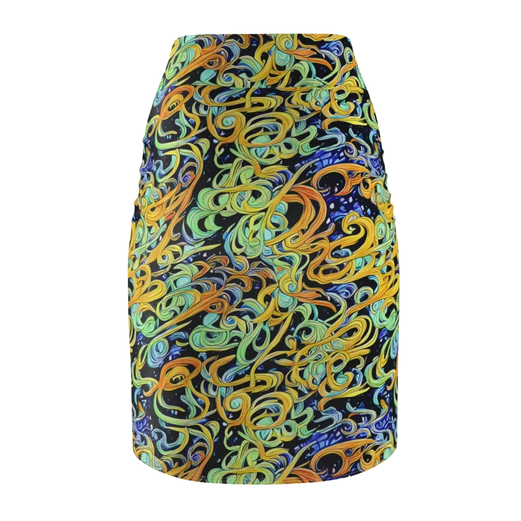 Midnight Ribbons on Pencil Skirt — Back