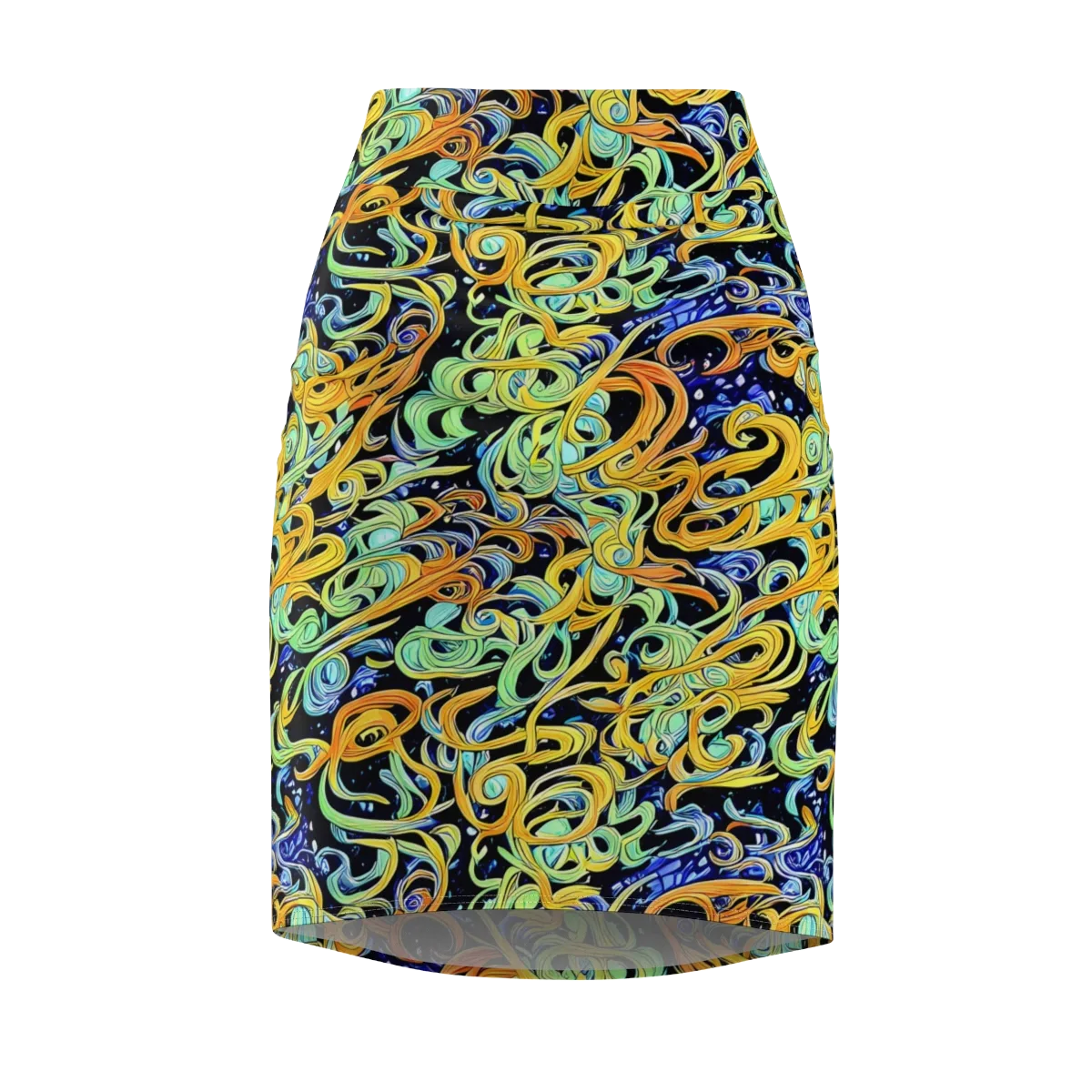 Midnight Ribbons on Pencil Skirt — Front