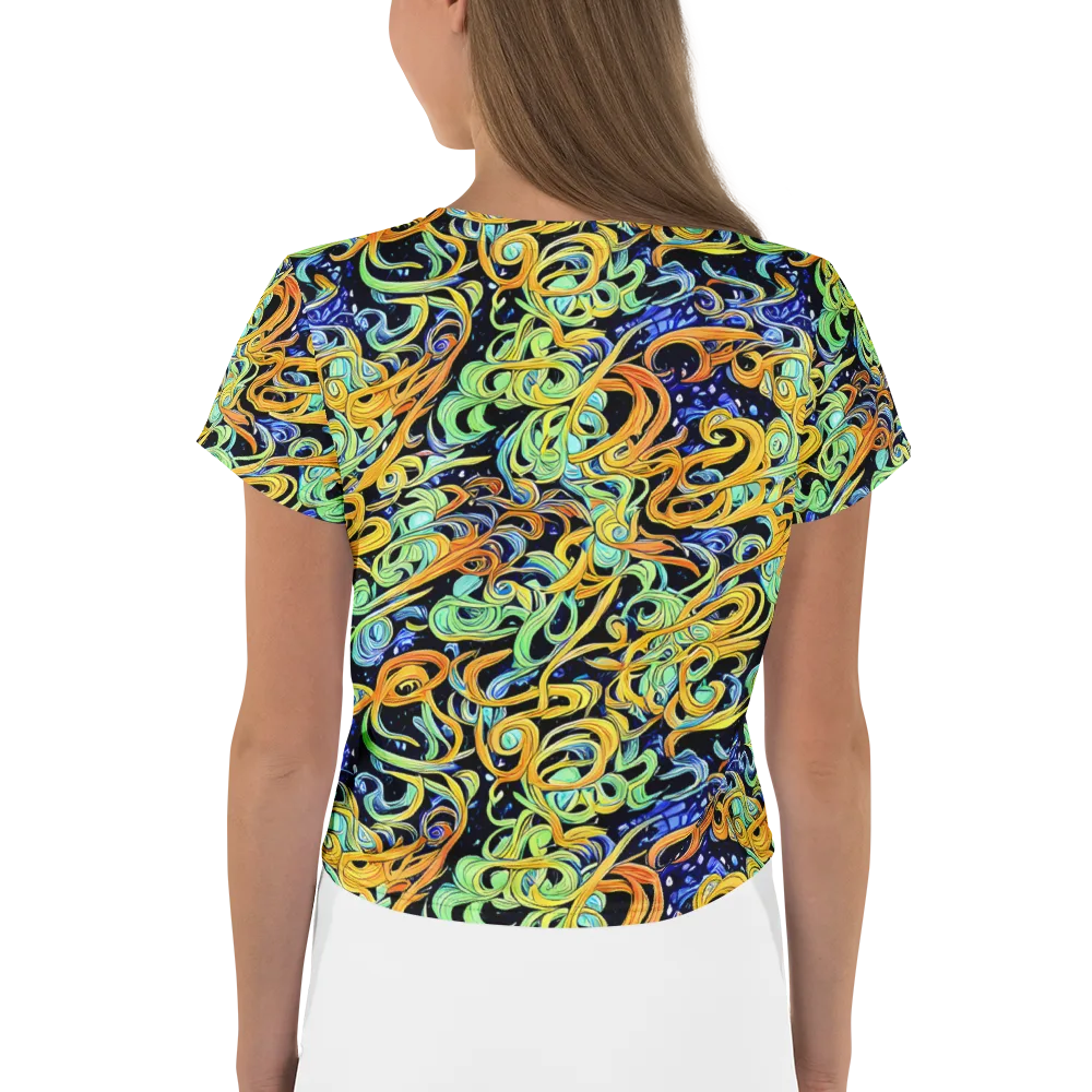 Midnight Ribbons on Crop Tee — Back