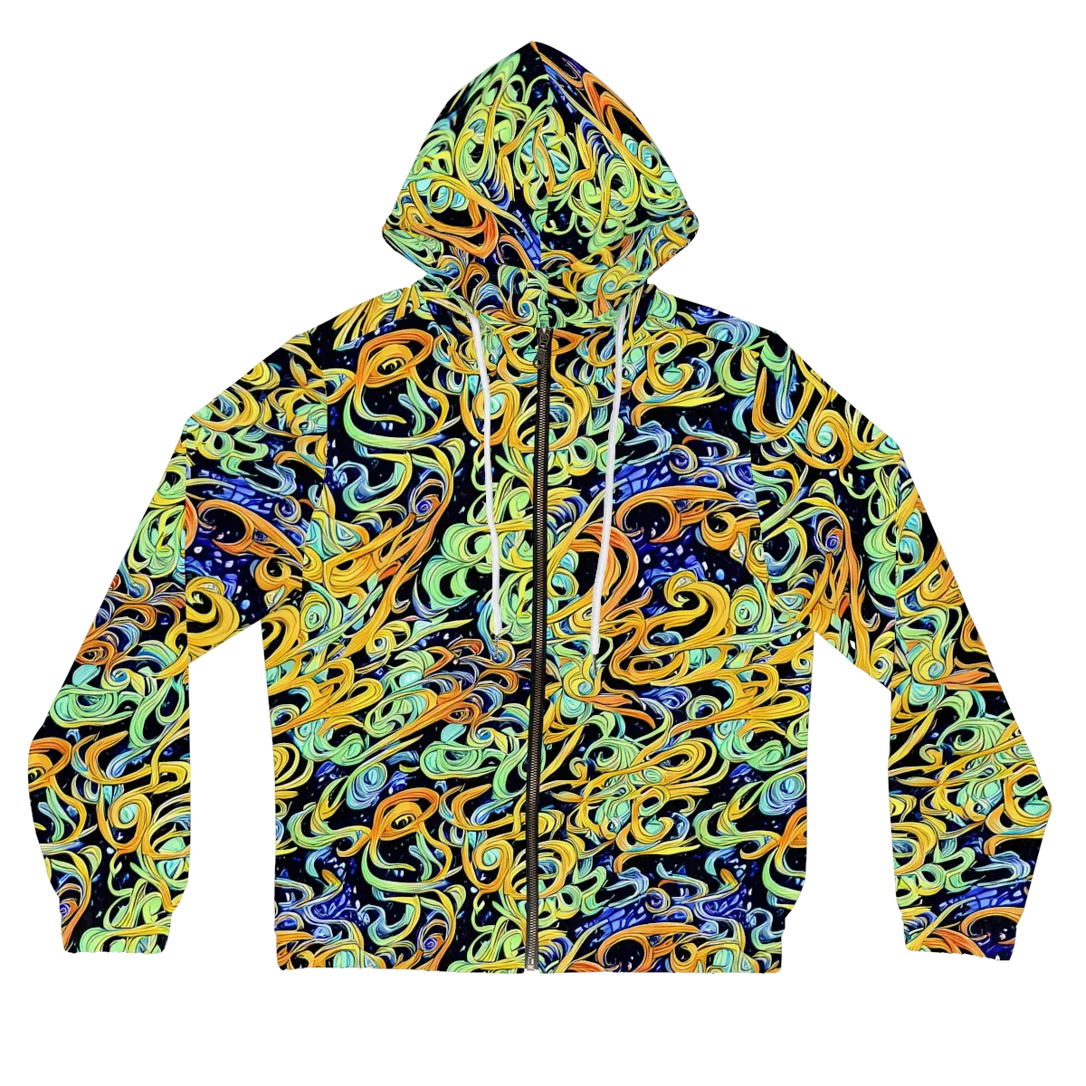 Midnight Ribbons on Women's Full-Zip Hoodie — Front