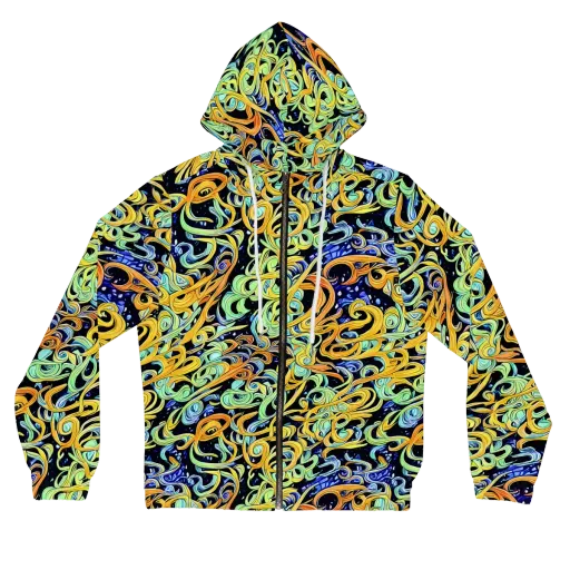 Midnight Ribbons on a Women's Full-Zip Hoodie