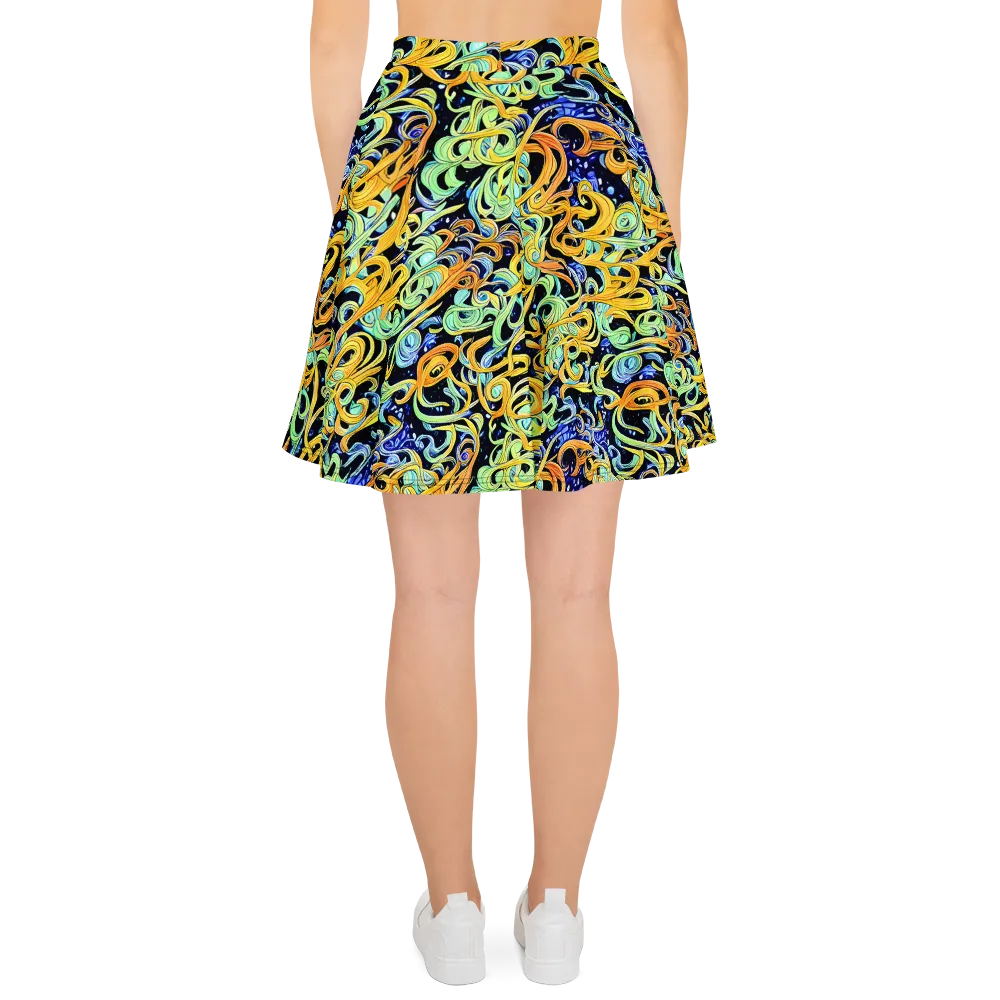 Midnight Ribbons on Skater Skirt — Back