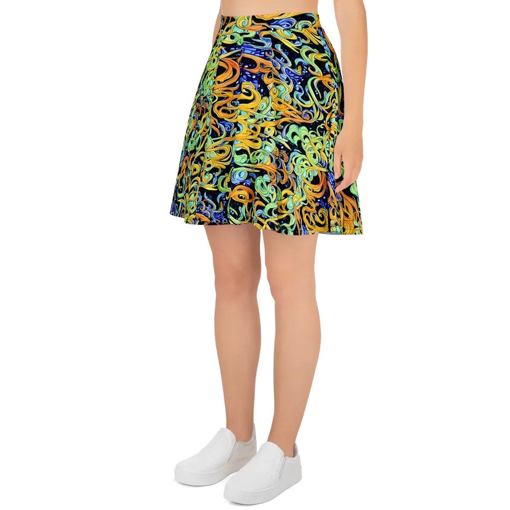 Midnight Ribbons on Skater Skirt — Left
