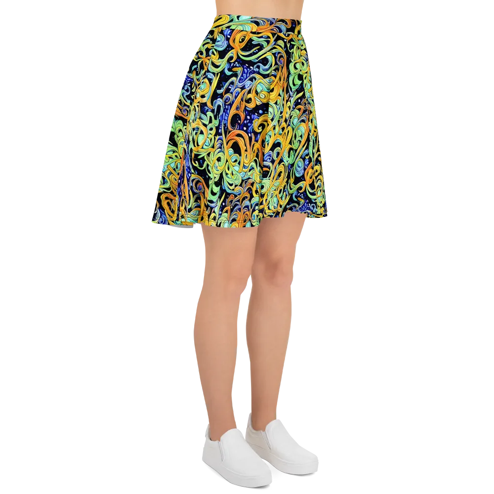 Midnight Ribbons on Skater Skirt — Right