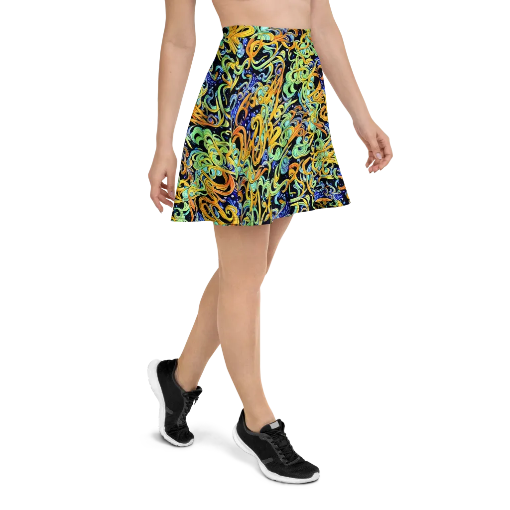 Midnight Ribbons on Skater Skirt — Right