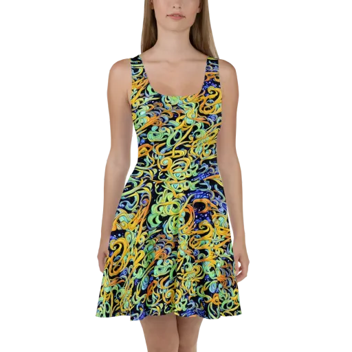 Midnight Ribbons on a Skater Dress