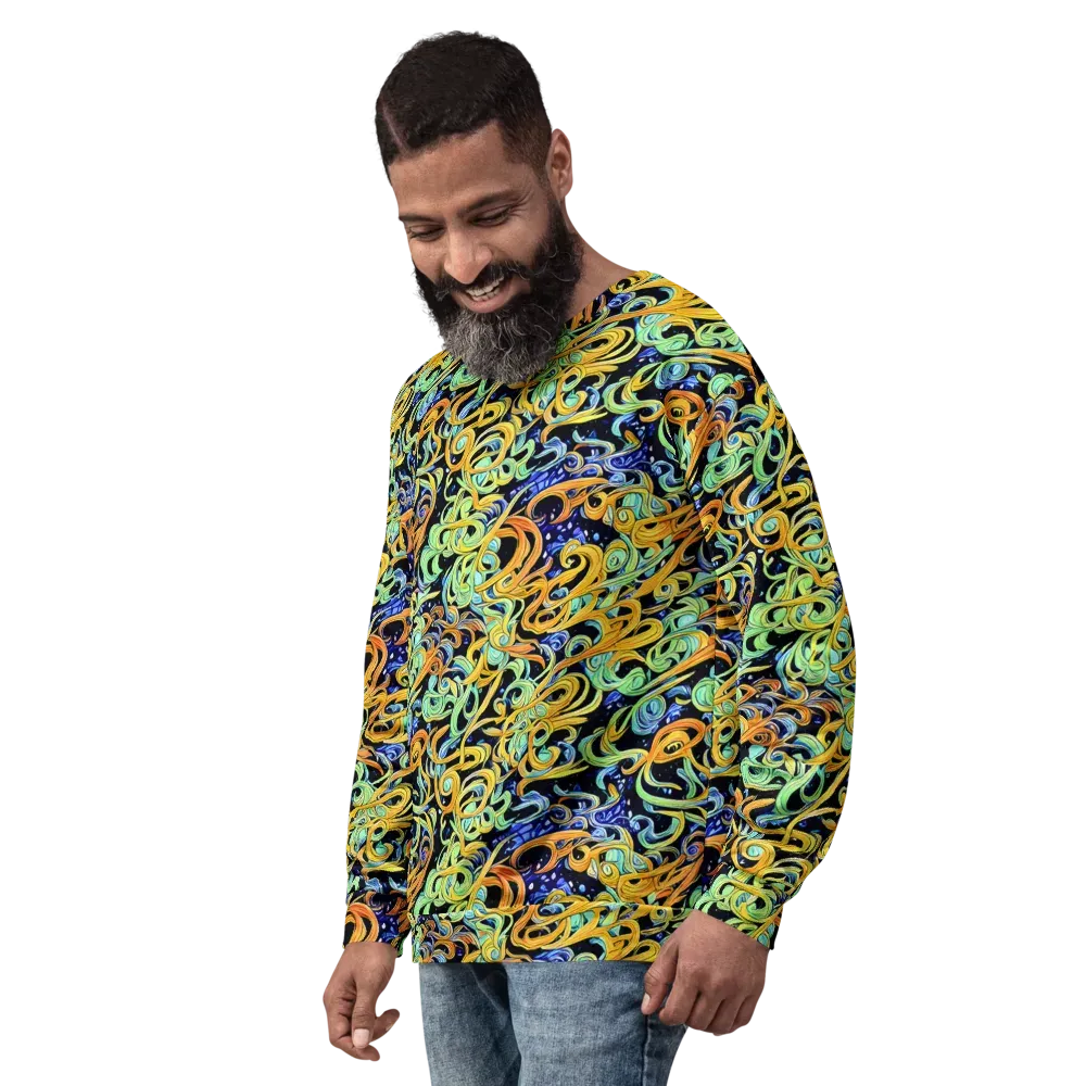 Midnight Ribbons on Sweatshirt — Left Front