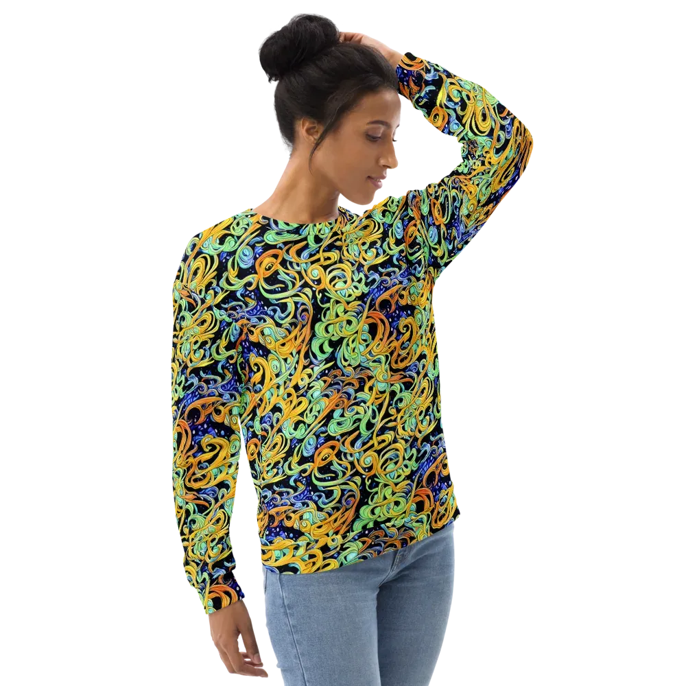 Midnight Ribbons on Sweatshirt — Right Front