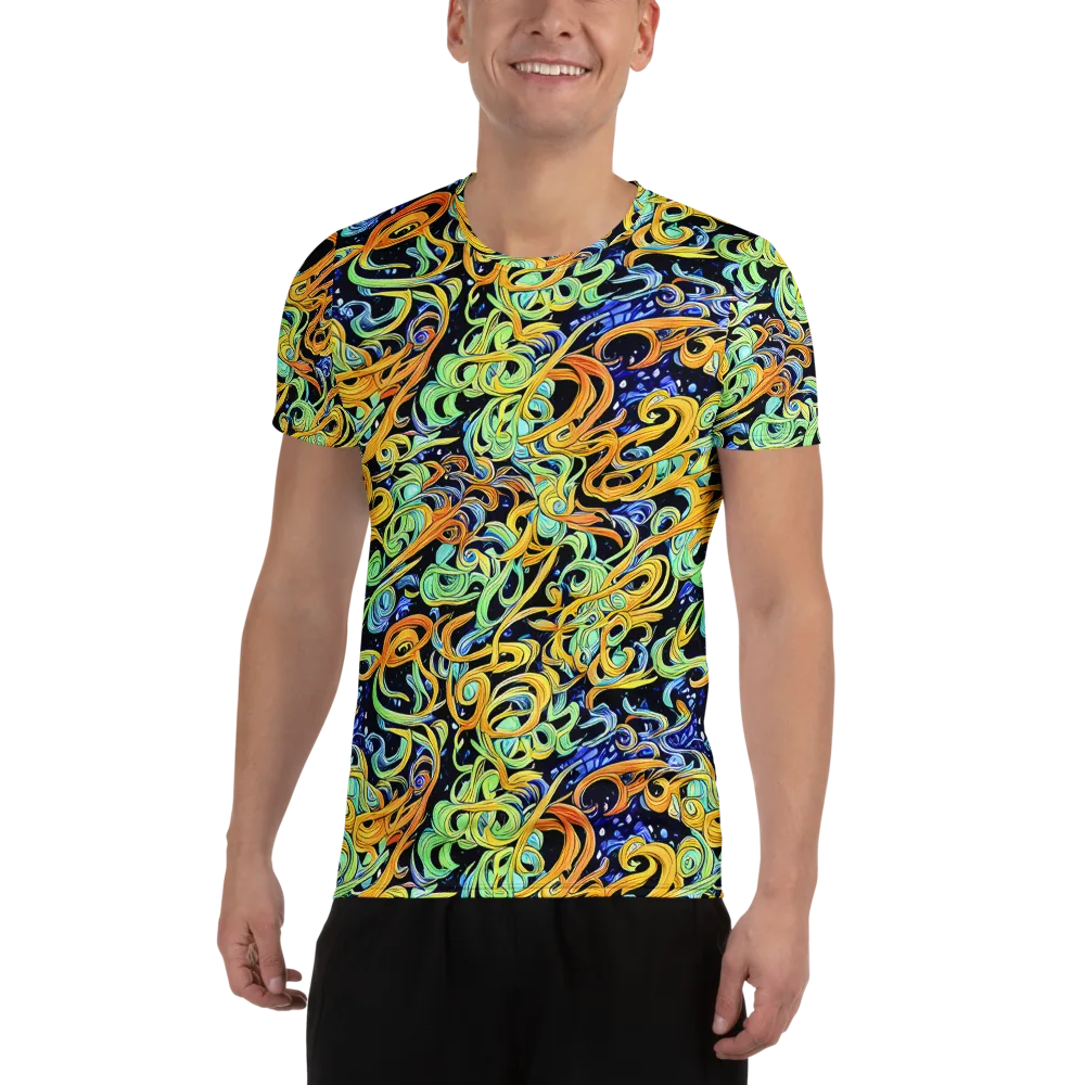 Midnight Ribbons on Men's Athletic T-Shirt — Front