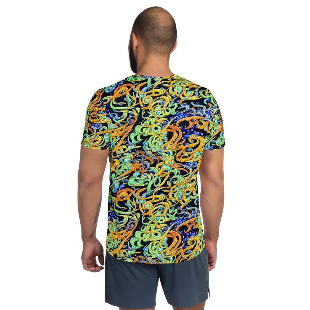 Midnight Ribbons on Men's Athletic T-Shirt — Back