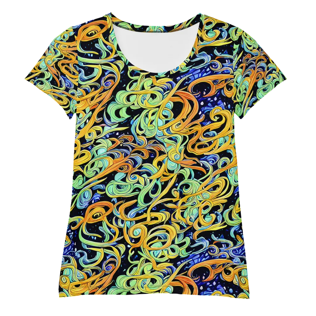 Midnight Ribbons on Women's Athletic T-Shirt — Front