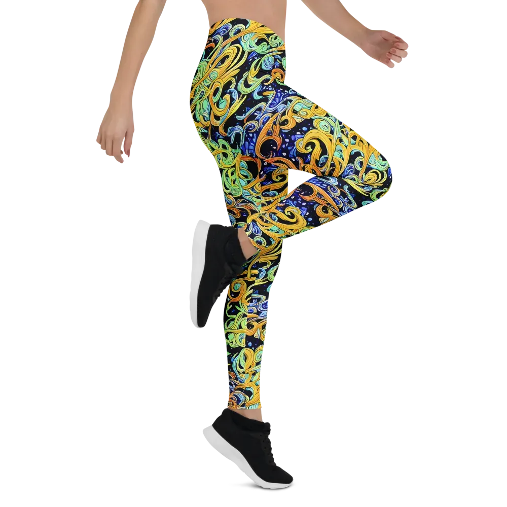 Midnight Ribbons on Leggings — Right