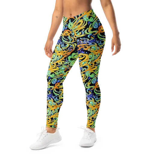 Midnight Ribbons on a Leggings