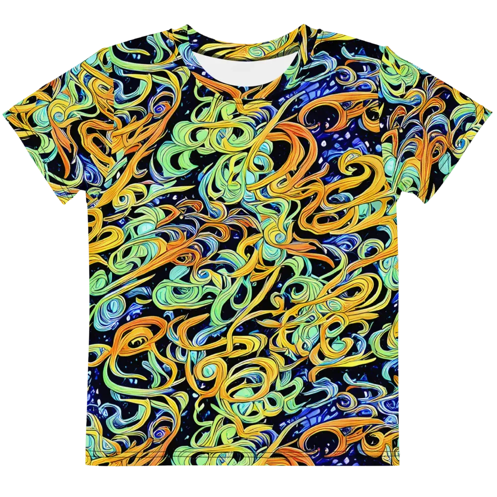 Midnight Ribbons on Kids Crew Neck T-Shirt — Front