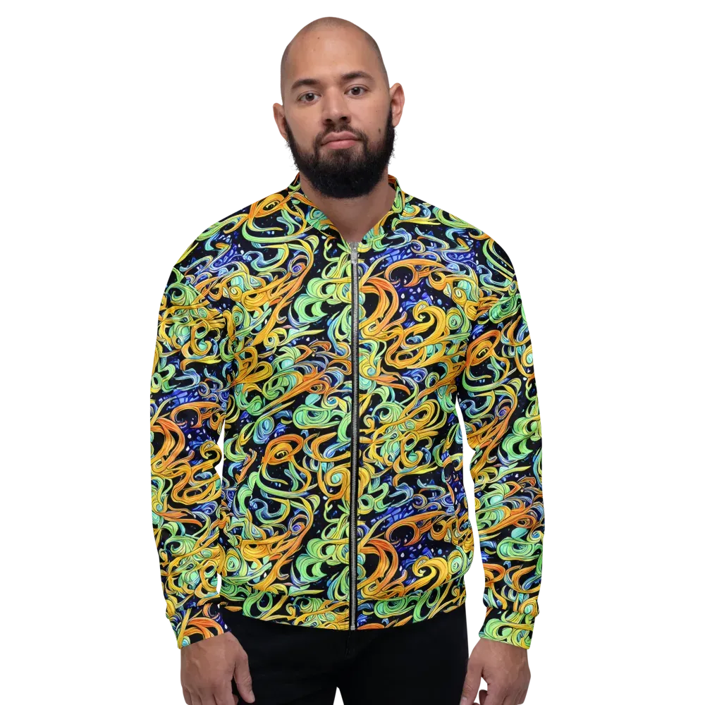 Midnight Ribbons on Bomber Jacket — Front