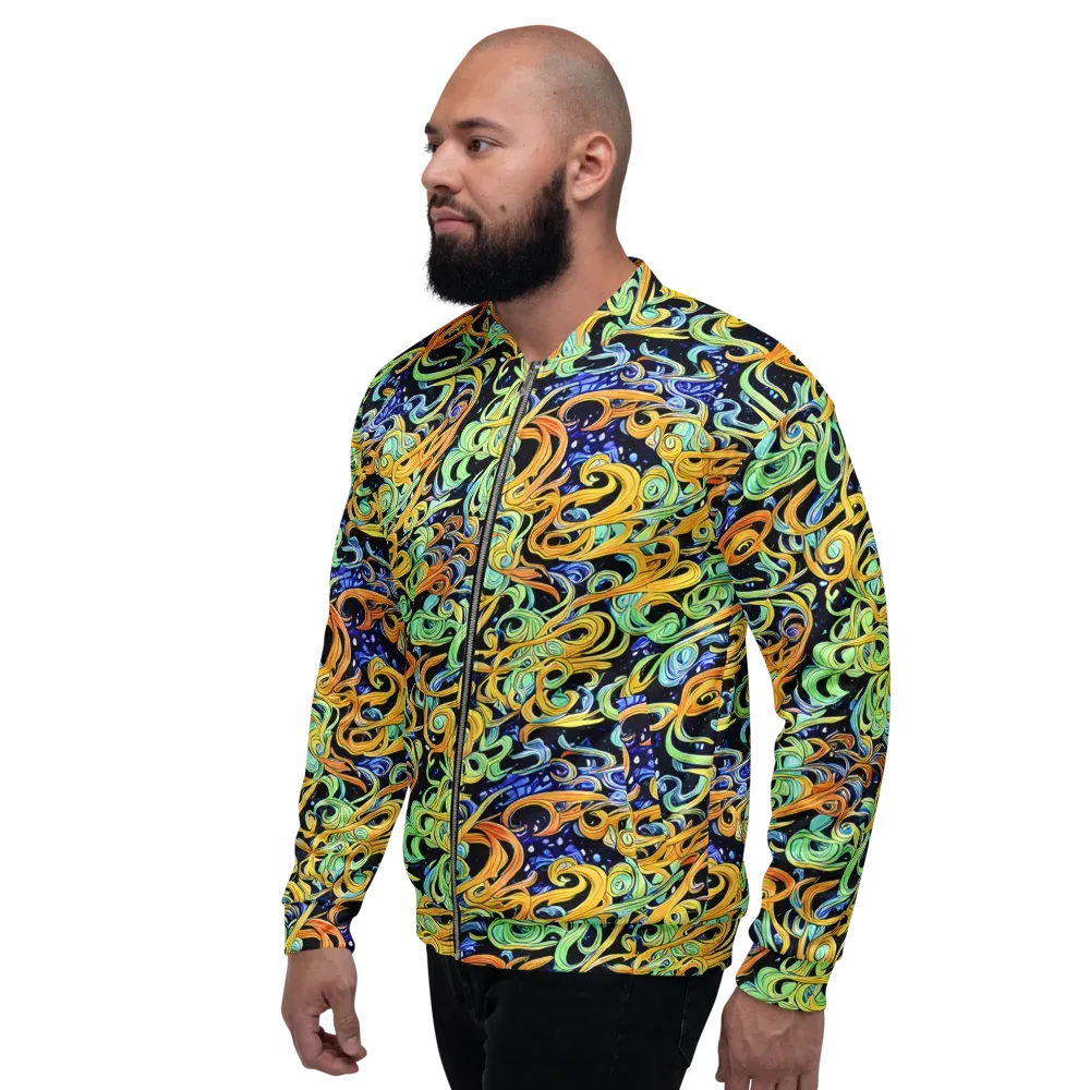 Midnight Ribbons on Bomber Jacket — Left
