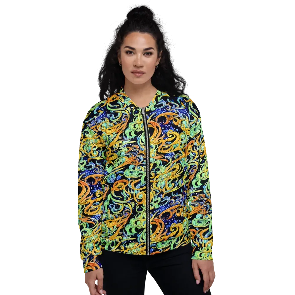 Midnight Ribbons on Bomber Jacket — Front