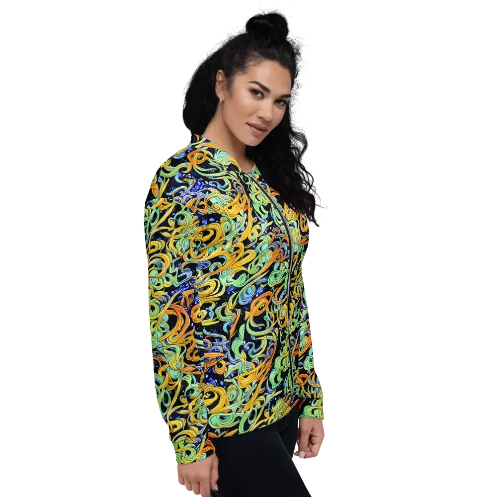 Midnight Ribbons on Bomber Jacket — Right