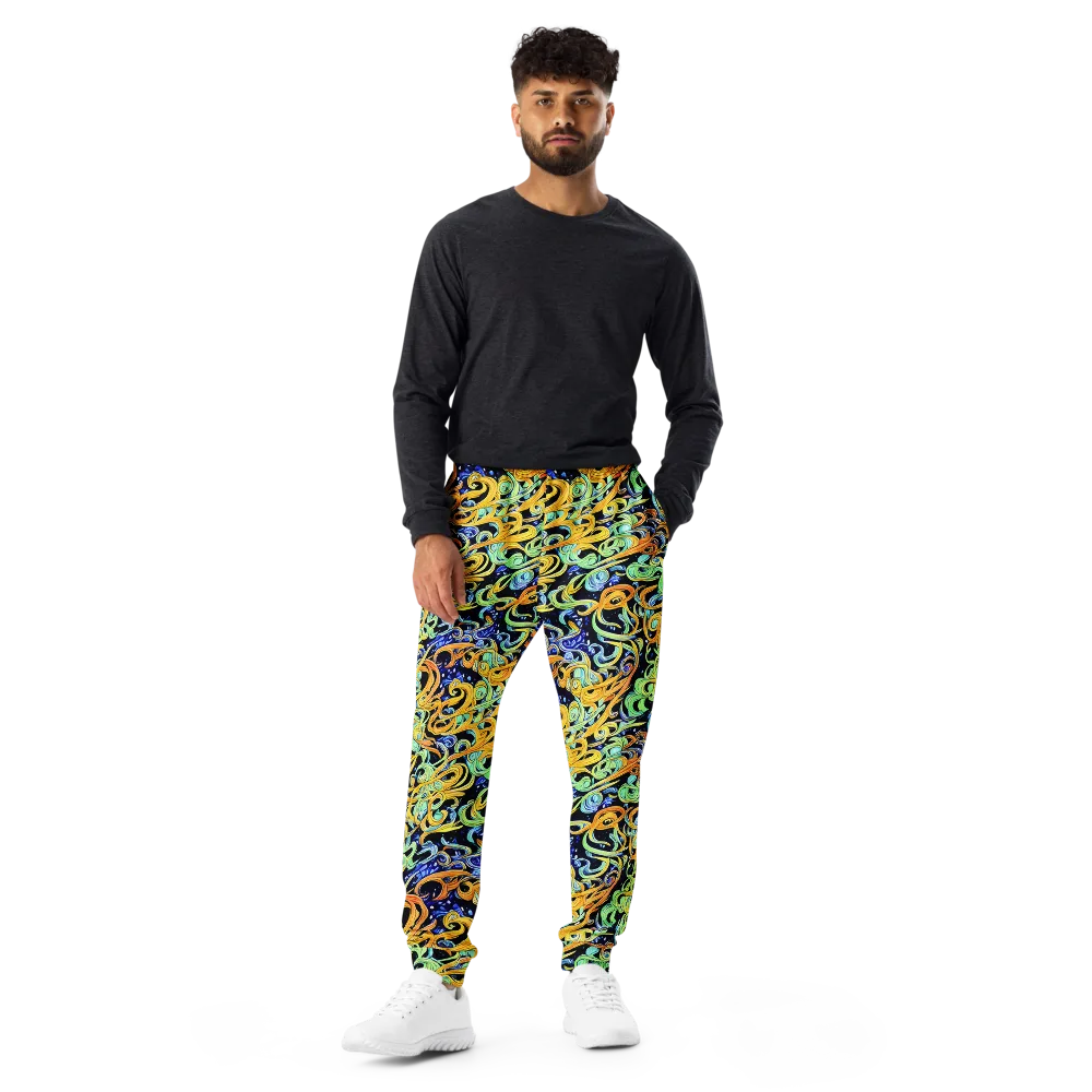 Midnight Ribbons on Men's Joggers — Front