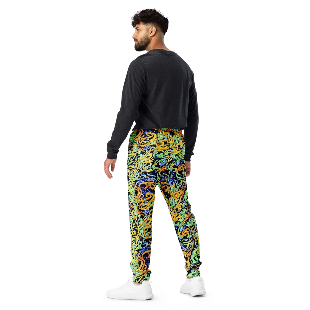 Midnight Ribbons on Men's Joggers — Back