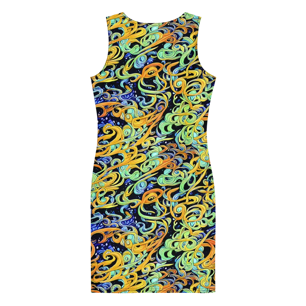 Midnight Ribbons on Bodycon Dress — Back