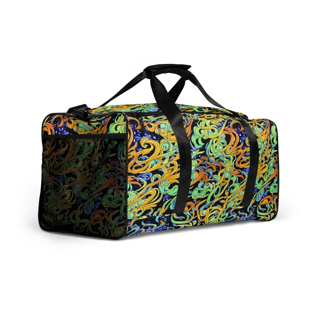 Midnight Ribbons on Duffle Bag — Right Front