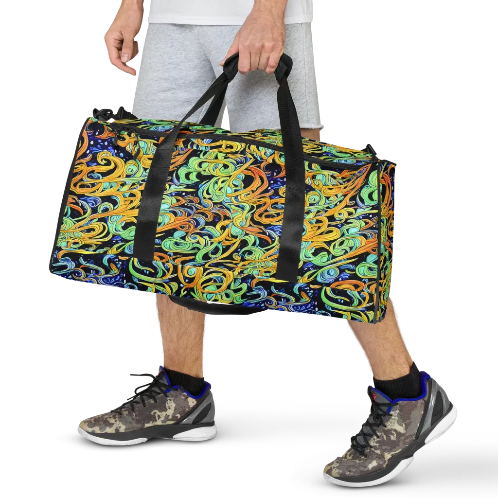 Midnight Ribbons on Duffle Bag — Front