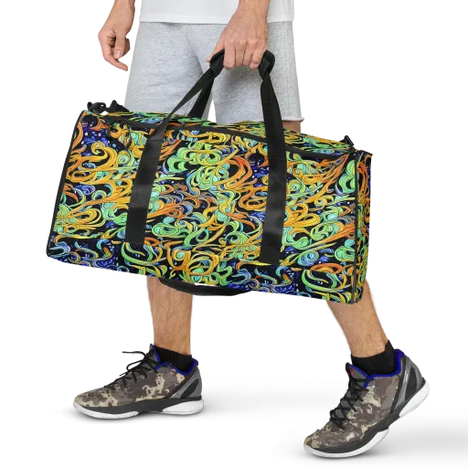Midnight Ribbons on a Duffle Bag