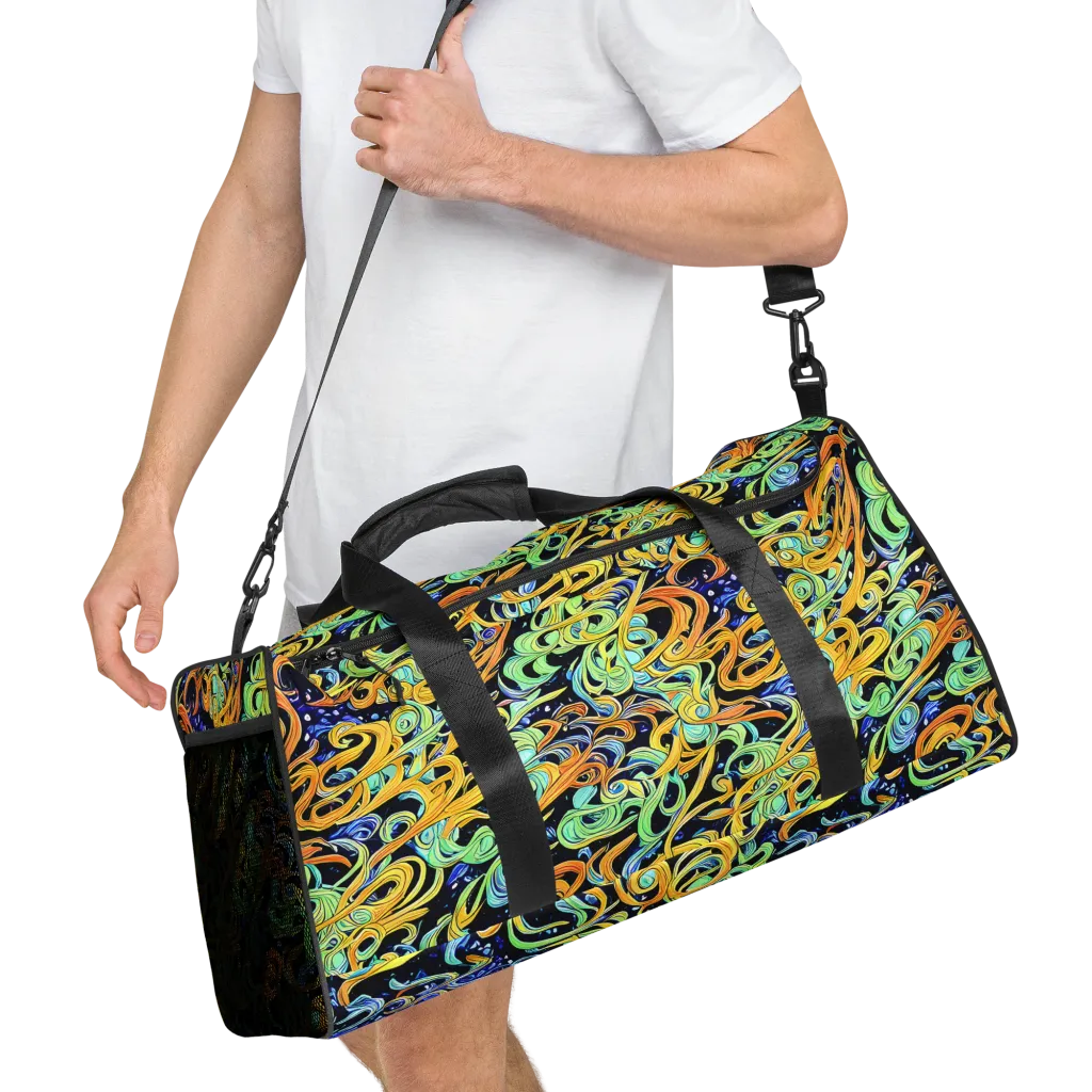 Midnight Ribbons on Duffle Bag — Right Front