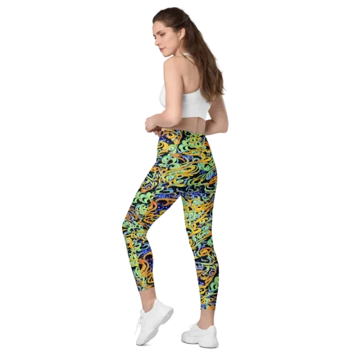 Midnight Ribbons on a Leggings with Pockets