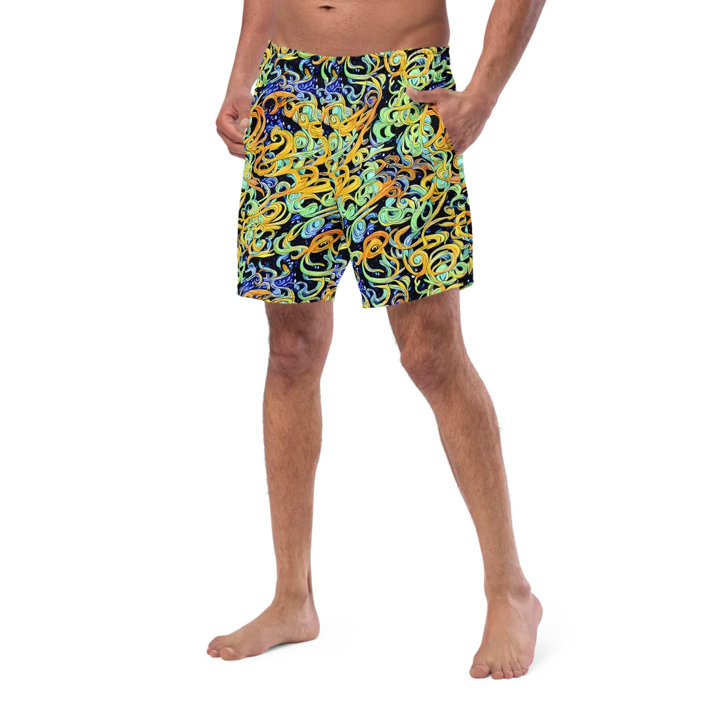 Midnight Ribbons on Swim Trunks — Left Front