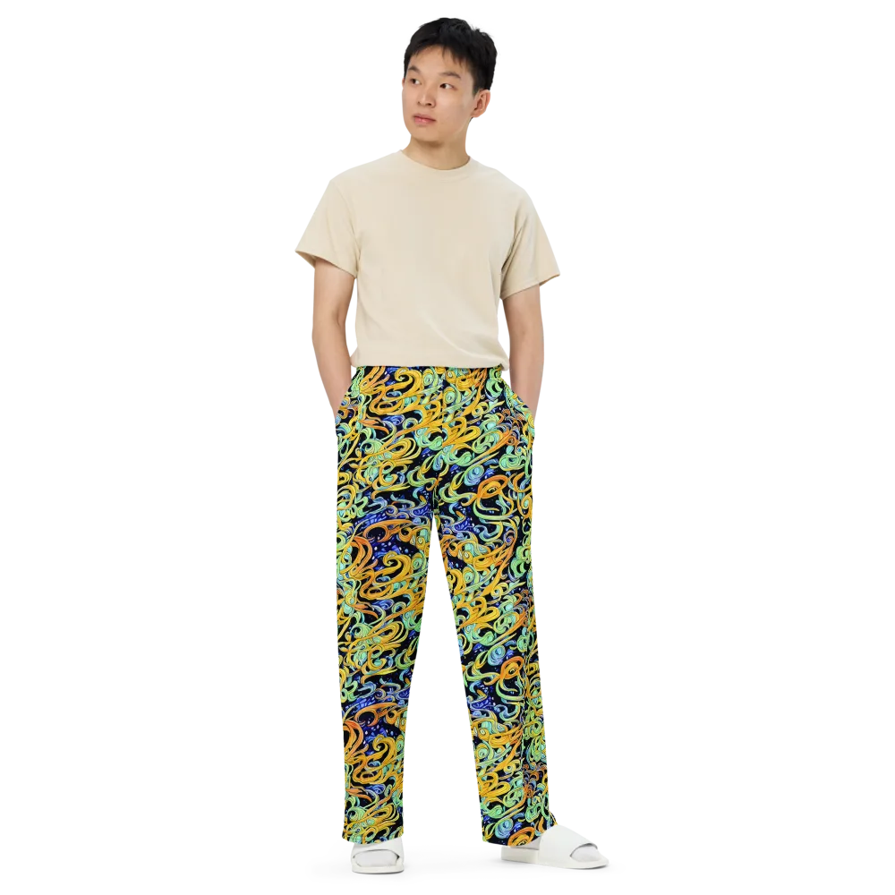 Midnight Ribbons on Wide-Leg Pants — Front