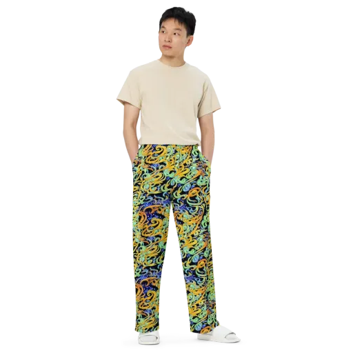 Midnight Ribbons on a Wide-Leg Pants