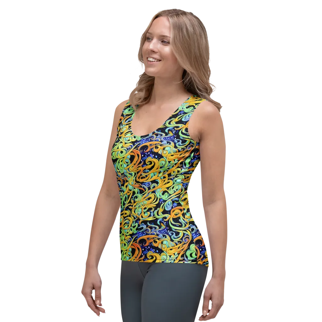 Midnight Ribbons on Women's Tank Top — Left Front