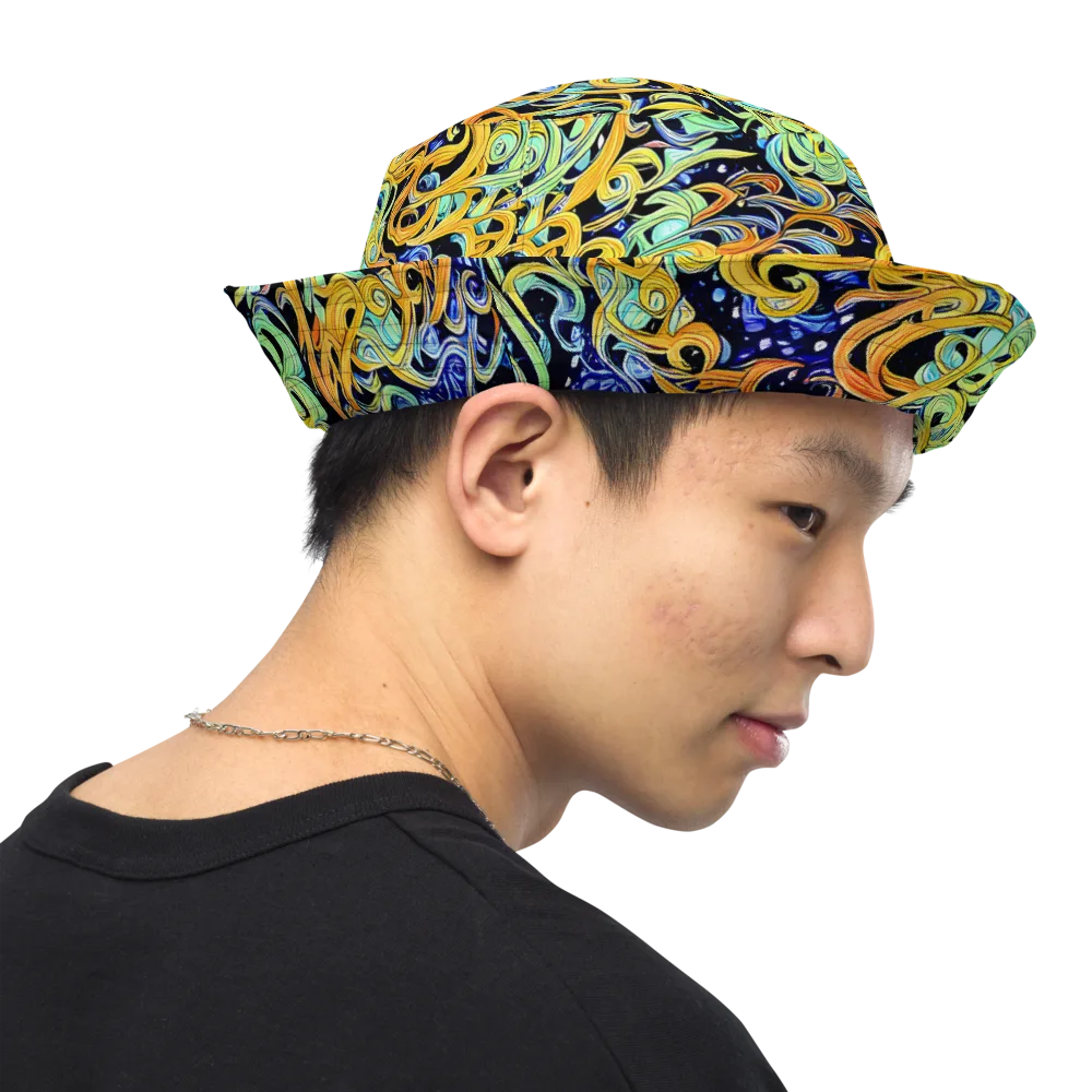 Midnight Ribbons on Reversible Bucket Hat — Right Outside