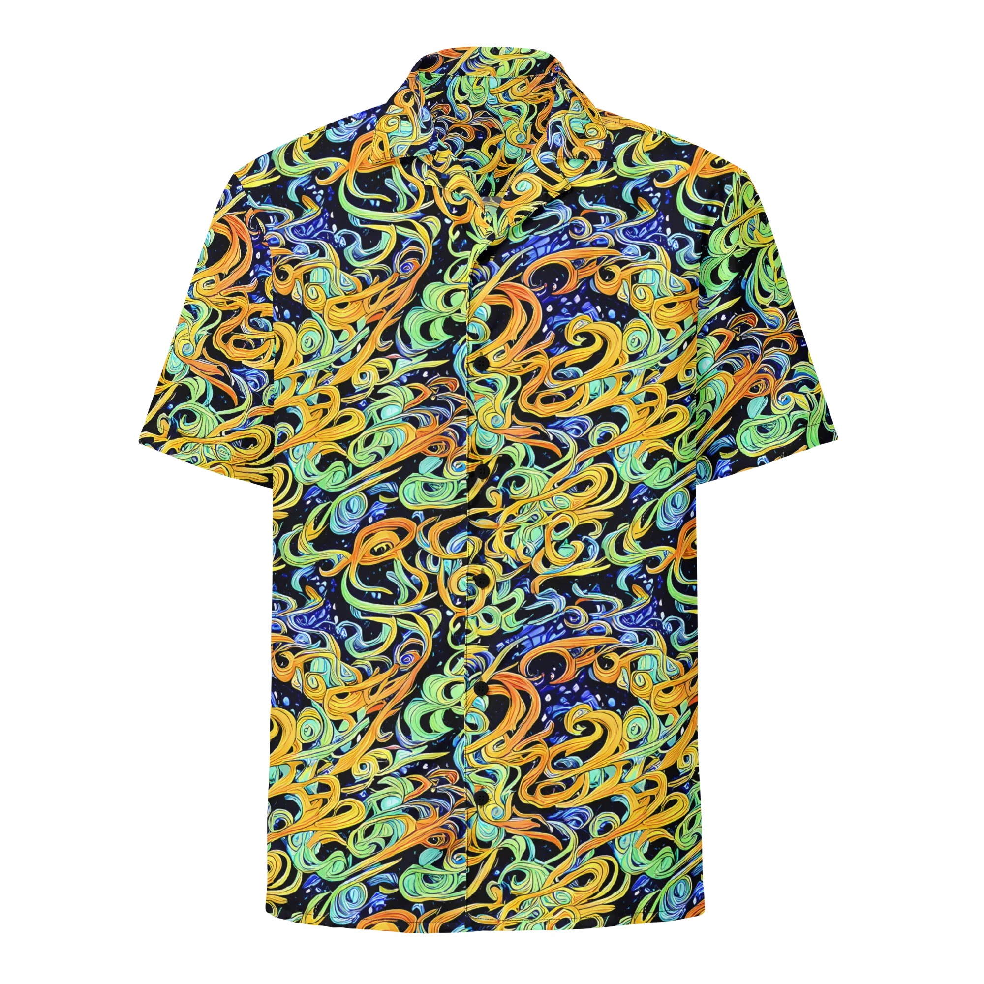 Midnight Ribbons on Button Shirt — Front