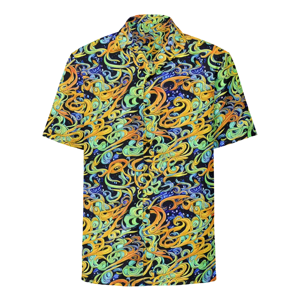 Midnight Ribbons on Button Shirt — Front