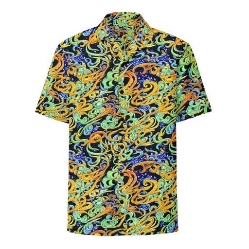 Midnight Ribbons on a Button Shirt