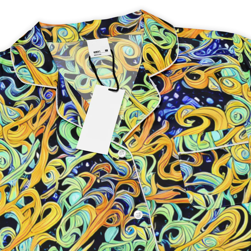 Midnight Ribbons on Women's Short Sleeve Pajama Top — Product details