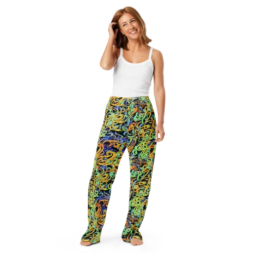 Midnight Ribbons on a Women's Pajama Pants