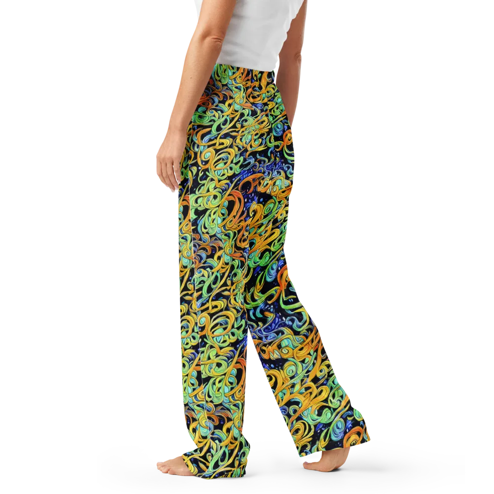 Midnight Ribbons on Women's Pajama Pants — Left