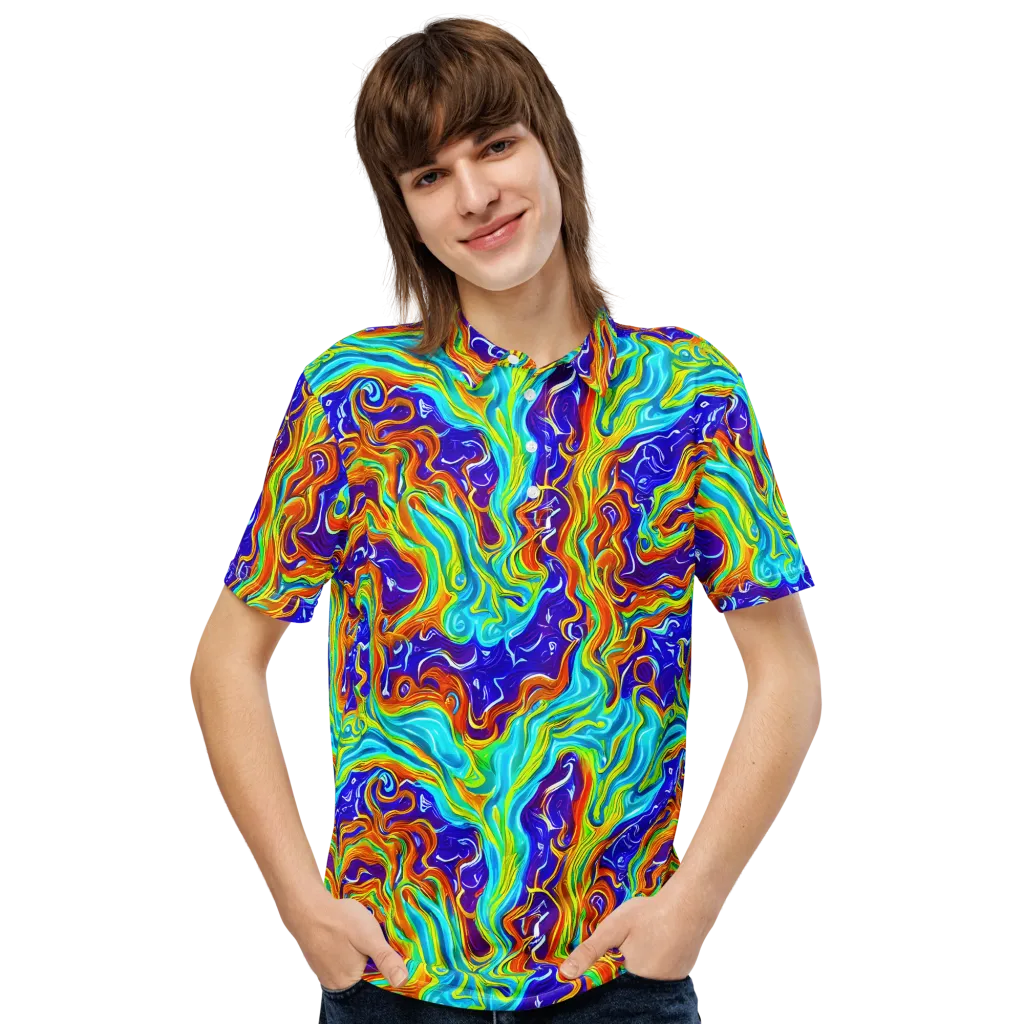 Liquid Carnival on Men's Slim Fit Polo Shirt — Front
