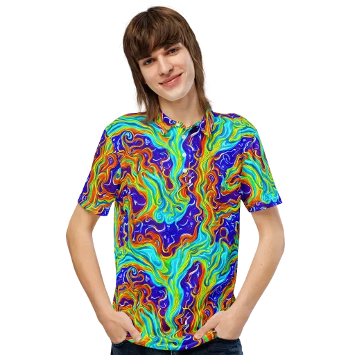 Liquid Carnival on a Men's Slim Fit Polo Shirt